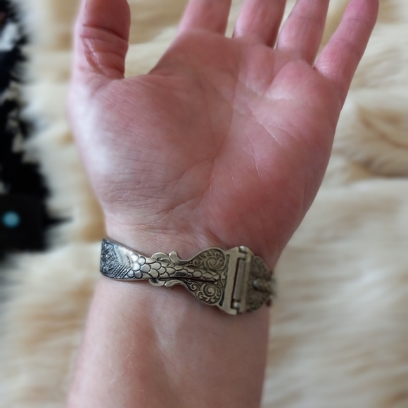 VTG Double Snake Silver Clamper Bangle Bracelet - Picture 6 of 7